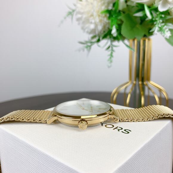 Michael Kors MK7150 Auden Three-Hand Gold-Tone Alloy Watch - Picture 8 of 9